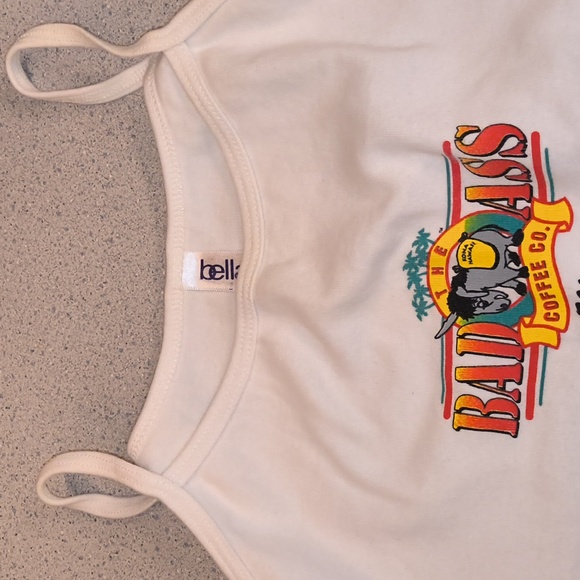 bella Brand Women's Bad Ass Coffee Co. Maui, Hawaii White Tank W/Donkey-NWOT - Picture 3 of 8